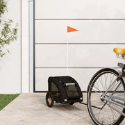 Rimorchio da Bici per Animali Nero Oxford e Ferro 93954