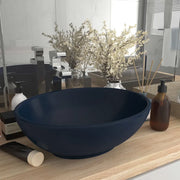 Lavandino Lusso Ovale Blu Scuro Opaco 40x33 cm in Ceramica cod mxl 51997