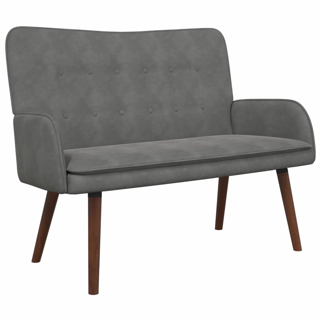 Sofa a Due Posti Grigio scuro 115 x 61 x 87 cm Velluto