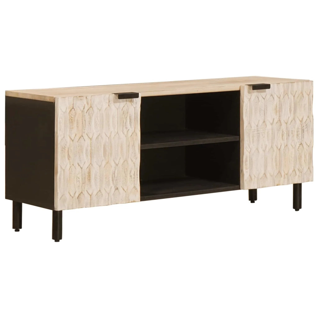 Mobile TV con porta Finitura Bianco Lavato 105 x 33 x 46 cm 4017864