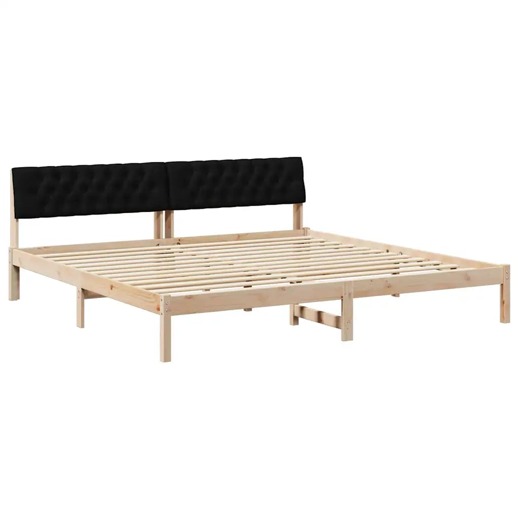 Struttura del letto con testiera-Giroletto con Testiera Marrone e nero 200 x 200 cm 409310