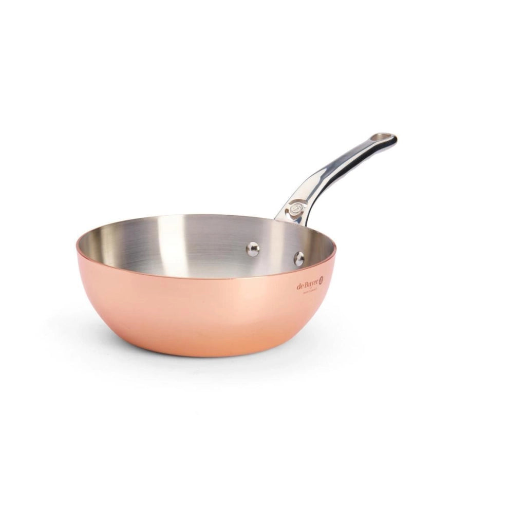 DE BUYER 6236.2 Prima Matera Casseruola Bombata in Rame 90% e Acciaio Inox 10% con Fondo Ferromagnetico per Induzione Diametro 20 cm colore Rame