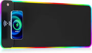Muismat RGB daletabile senza fili, illuminazione LED, dimensioni 800x300x4 mm, 10 livelli di illuminazione, base in gomma antiscivente, compatibile con tastiere per giochi, computer, laptop e desktop.