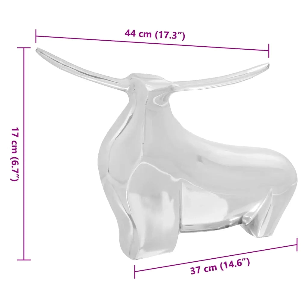 Scultura di toro Argento 37 x 44 x 17 cm Alluminio 42000137