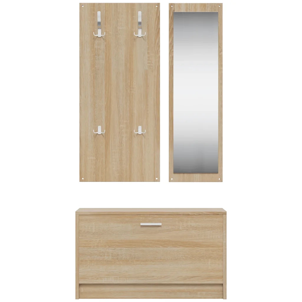 Set Scarpiere 3 in 1 rovere sonoma in Legno Multistrato