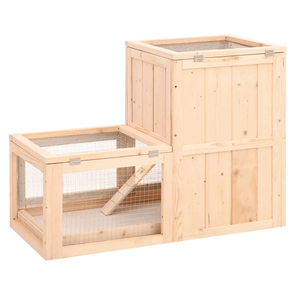 Gabbia per criceti 81 x 40 x 60 cm in legno massello di abete marrone 02_0041682