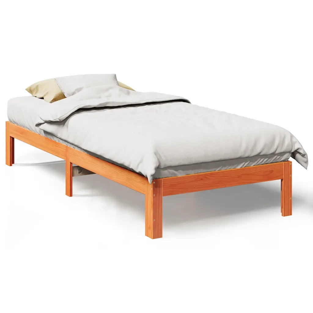 Letto senza Materasso Marrone Cera 80x200 cm Legno di Pino 859216