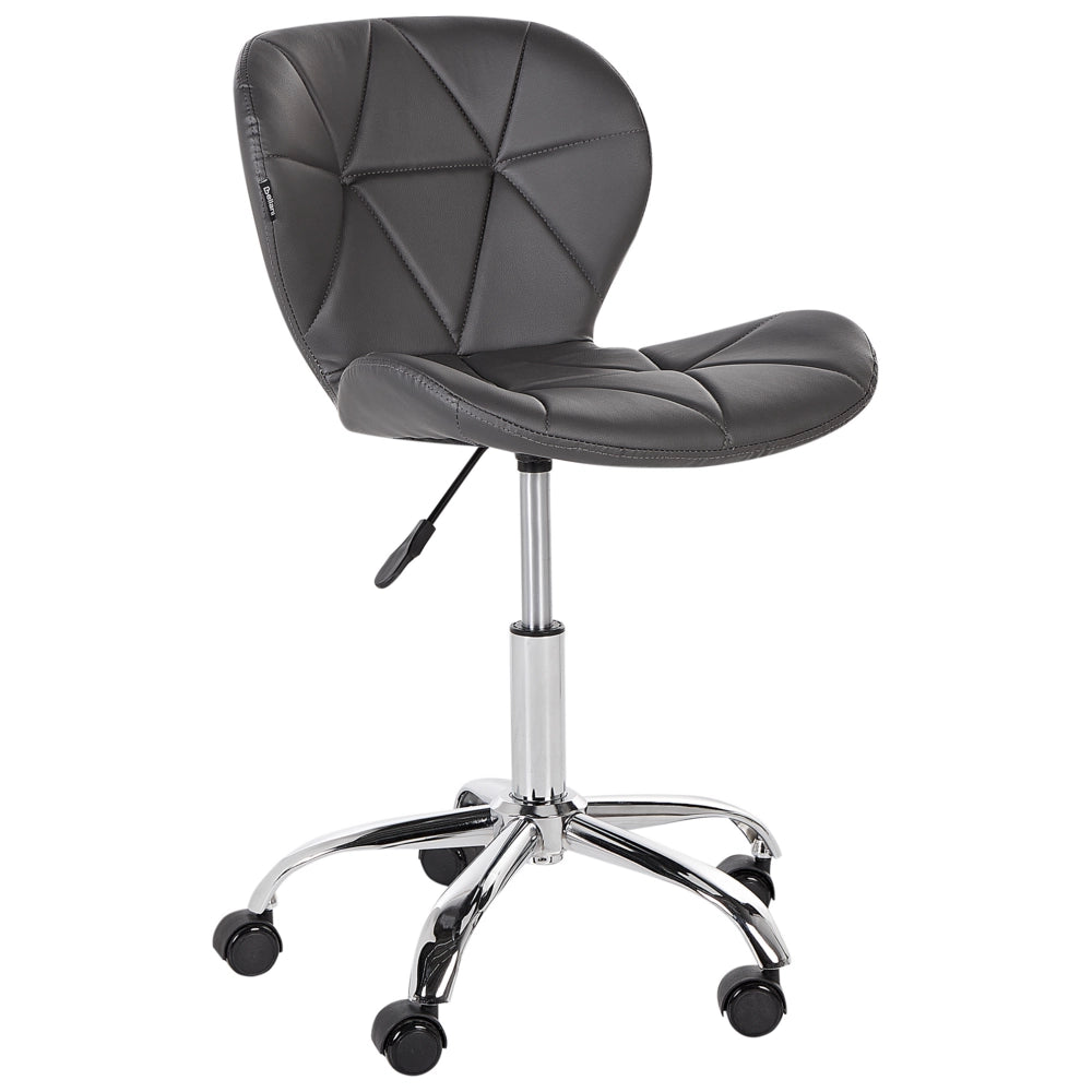 Sedia da scrivania per ufficio in ecopelle grigio grafite girevole e regolabile in altezza Moderna