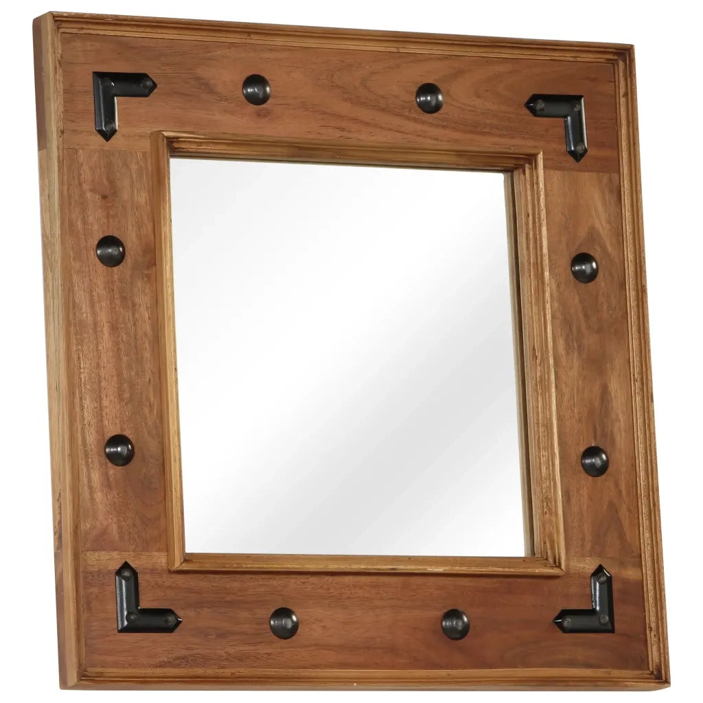 Specchio in Legno Massello di Acacia 50x50 cm