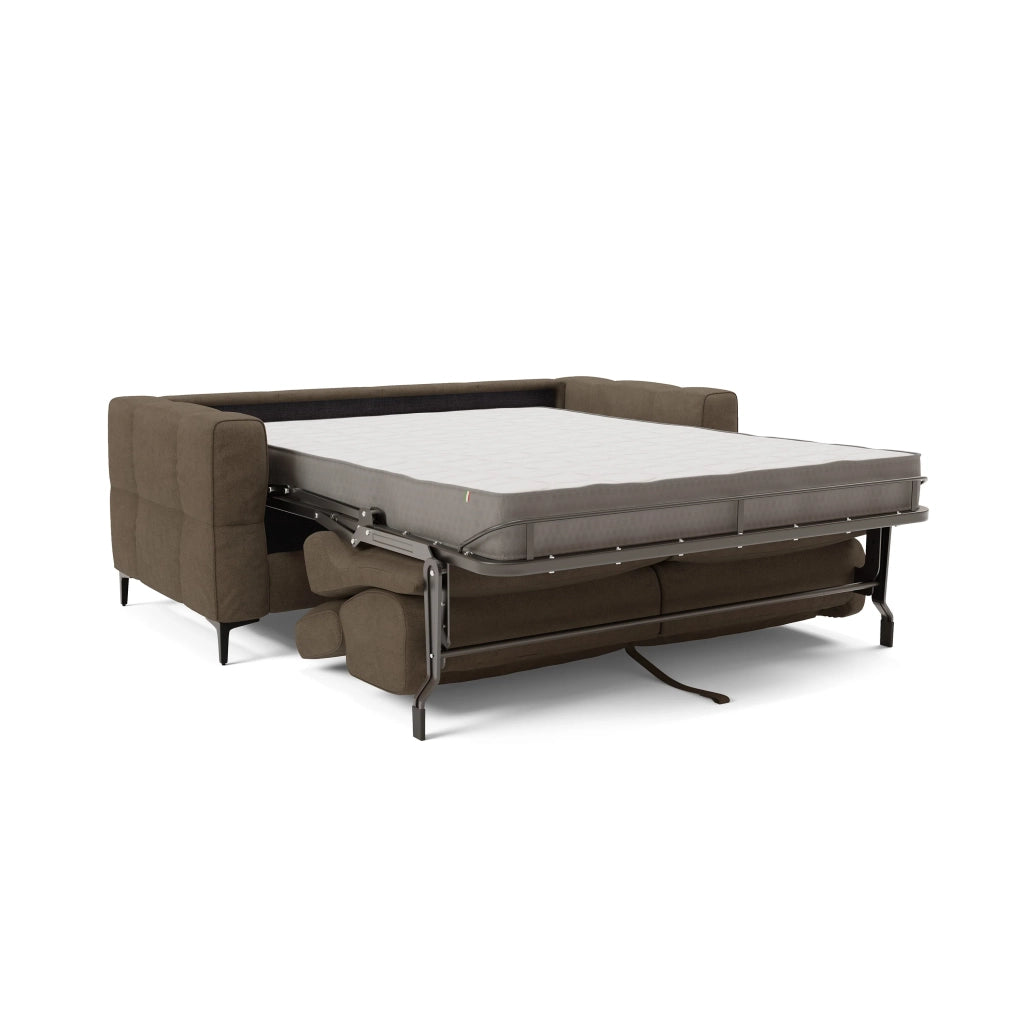Gardenia Divano letto materasso alto 18 cm con poggiatesta reclinabili e rivestimento impermeabile T02 198 cm (mat. 140x197) marrone