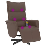 Poltrona | Sedia Relax Reclinabile Massaggio Poggiapiedi Marrone Similpelle