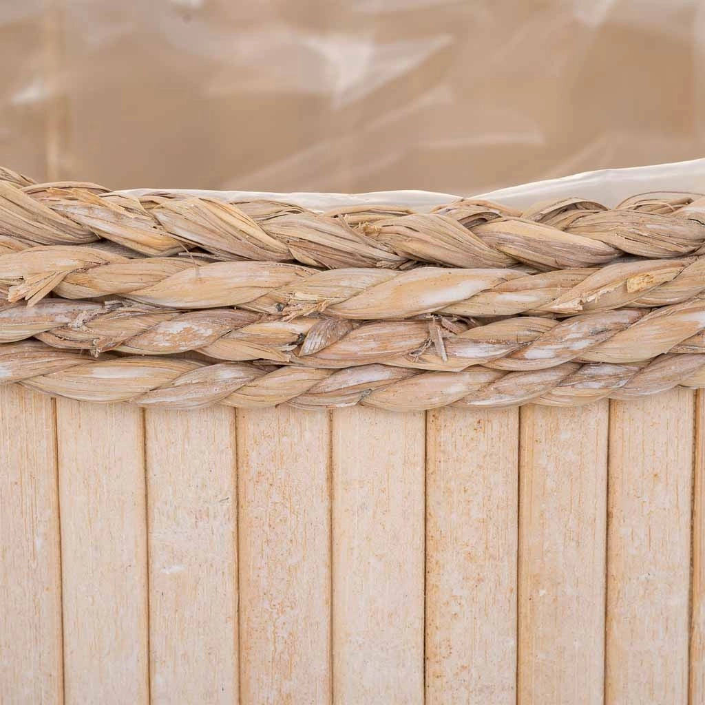 Set di 3 cestini ovali in legno marrone