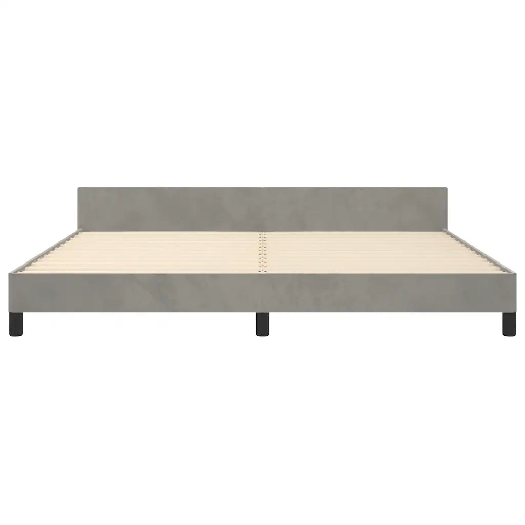 Letto matrimoniale | Letto per adulti | Giroletto senza Materasso Grigio Chiaro 200x200 cm Velluto