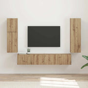 Set mobile TV 4 pcs Rovere artigianale Legno multistrato 3409041