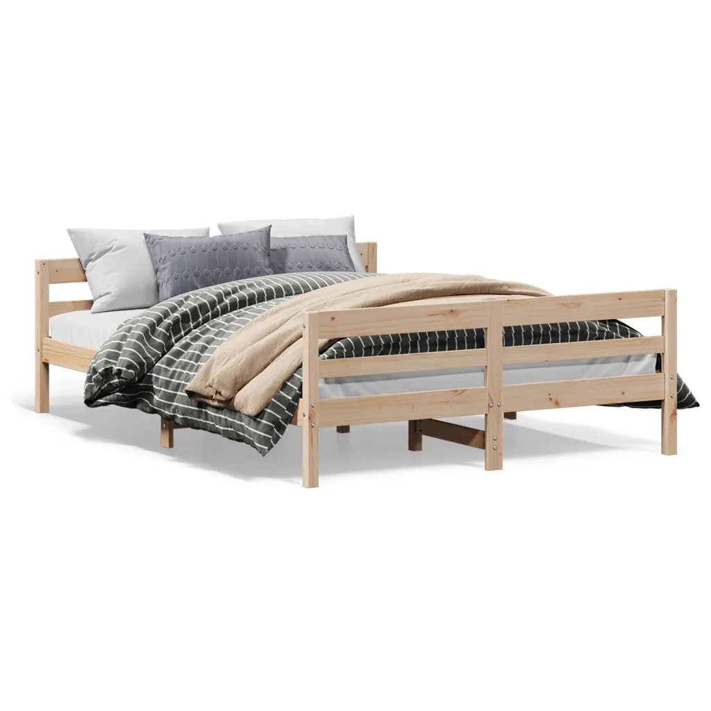 Letto senza Materasso-Struttura Letto 120x200 cm in Legno Massello di Pino 497198
