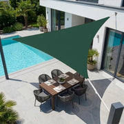 Tenda a Vela Ombreggiante Impermeabile con Anelli Rinforzati Copertura Sole per Giardino Terrazzo Balcone Patio Diverse Forme e Misure Verde - Triangolare3x3 Metri
