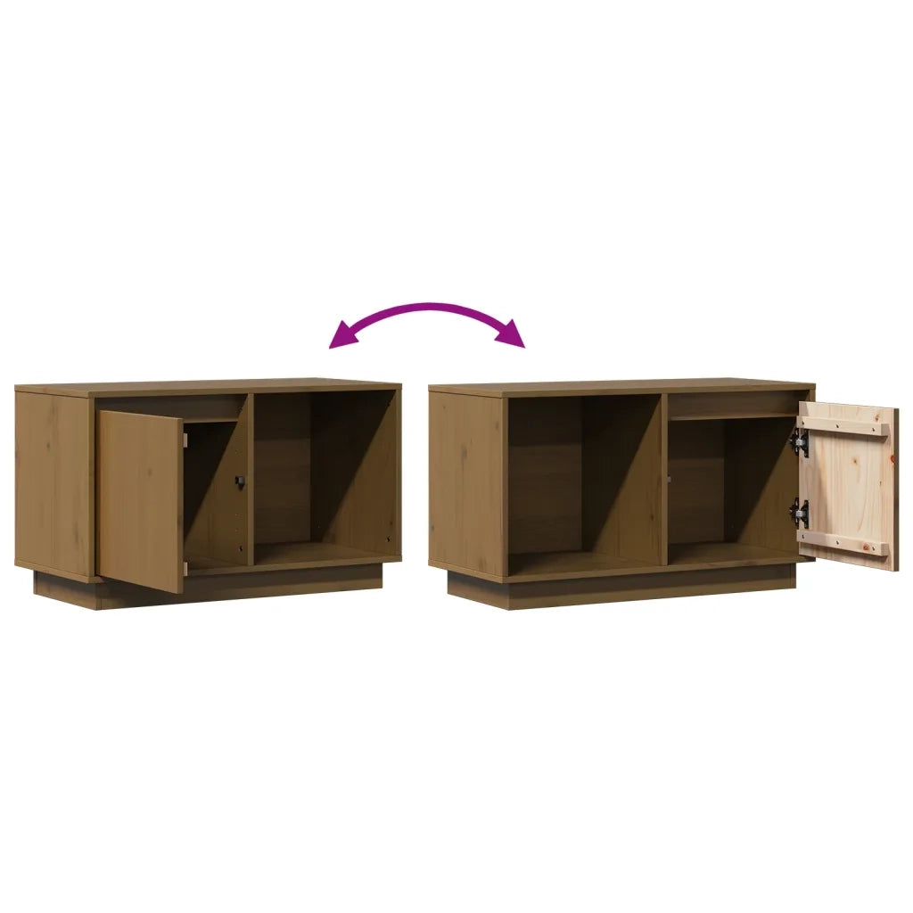 Mobile TV Miele 74x35x44 cm in Legno Massello di Pino