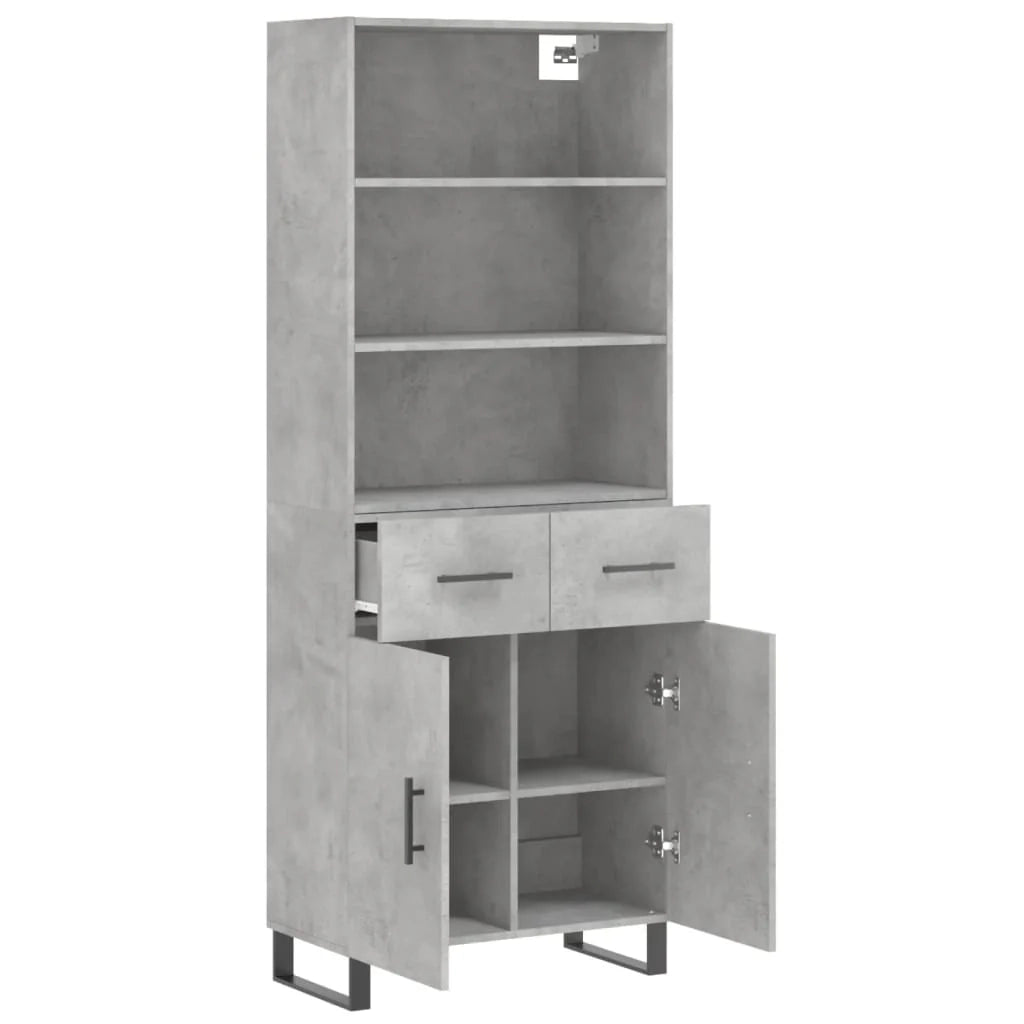 Buffet credenza cassettiera armadio mobile contenitore organizer cucina soggiorno salotto alto 69,5 x 34 x 180 cm legno ingegnerizzato grigio 02_0034663