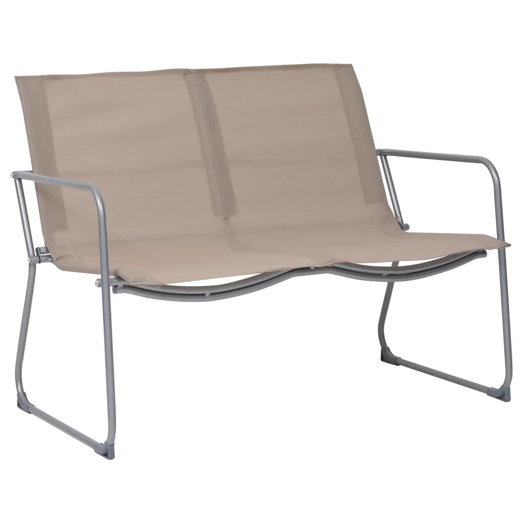 Set Divano da Giardino 4 pz-Sofa da Giardino-Divanetto da esterno in Tessuto e Acciaio Grigio Talpa