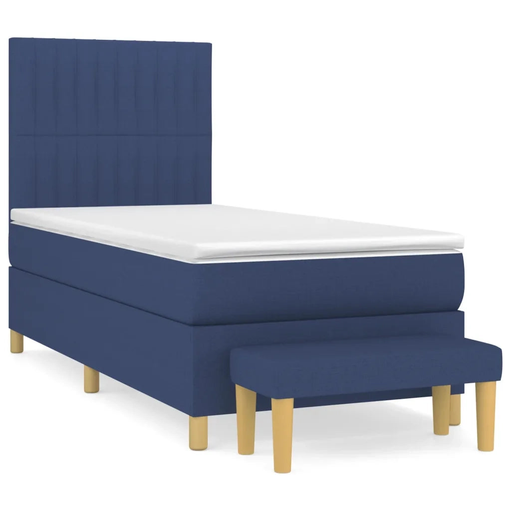 Giroletto a Molle con Materasso-Struttura Letto Blu 80x200 cm inTessuto 788026