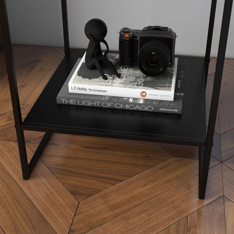 TAVOLINO Laterale 40x40x45 cm in Acciaio Nero