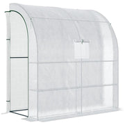 SERRA ADDOSSATA A 3 LIVELLI CON PORTE E FINESTRE AVVOLGIBILI, IN PE E ACCIAIO, 200X100X215 CM, VERDE E BIANCO