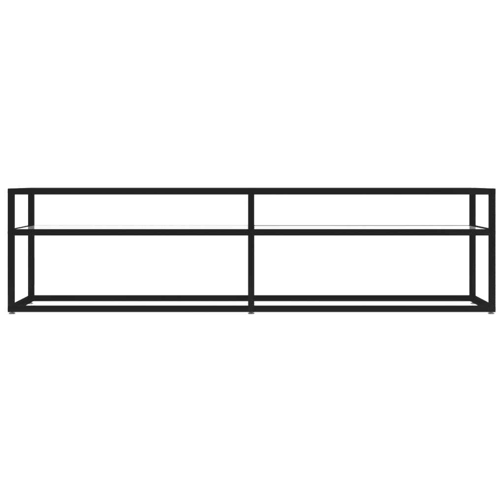 Mobile Porta TV Marmo Bianco 160x40x40,5 cm in Vetro Temperato