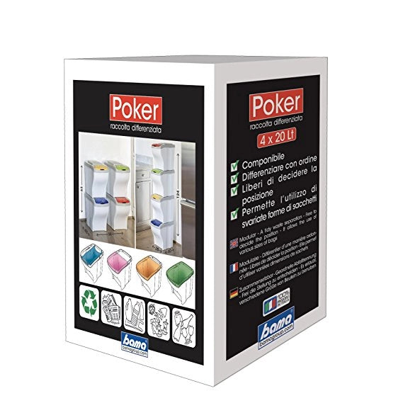 BAMA PATTUMIERA POKER PER RACCOLTA DIFFERENZIATA 20 LT 4PZ