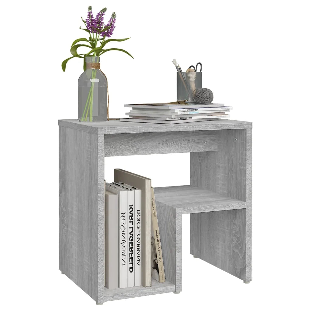 Comodino-Tavolino da notte Grigio Sonoma 40x30x40 cm in Legno Multistrato