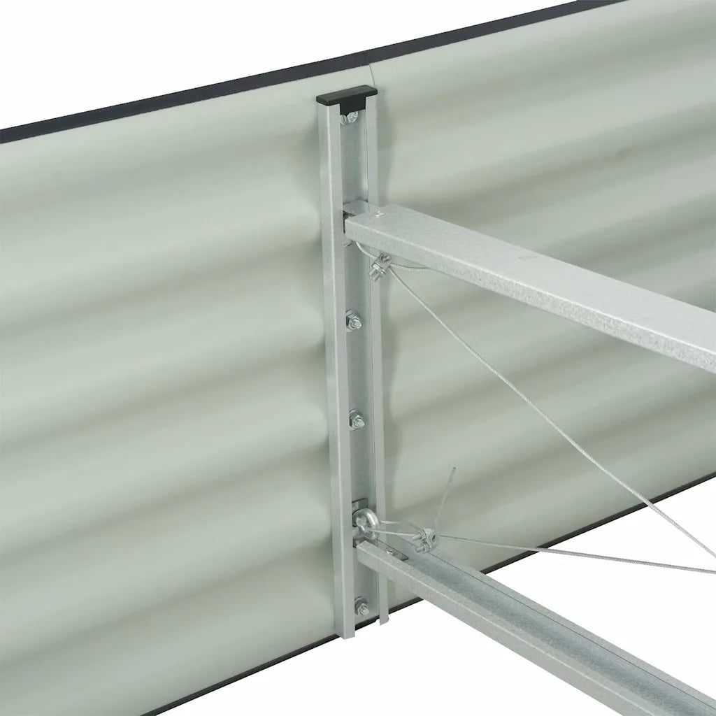 Letto Rialzato Giardino 400x80x44 cm in Acciaio Zincato Grigio 45526