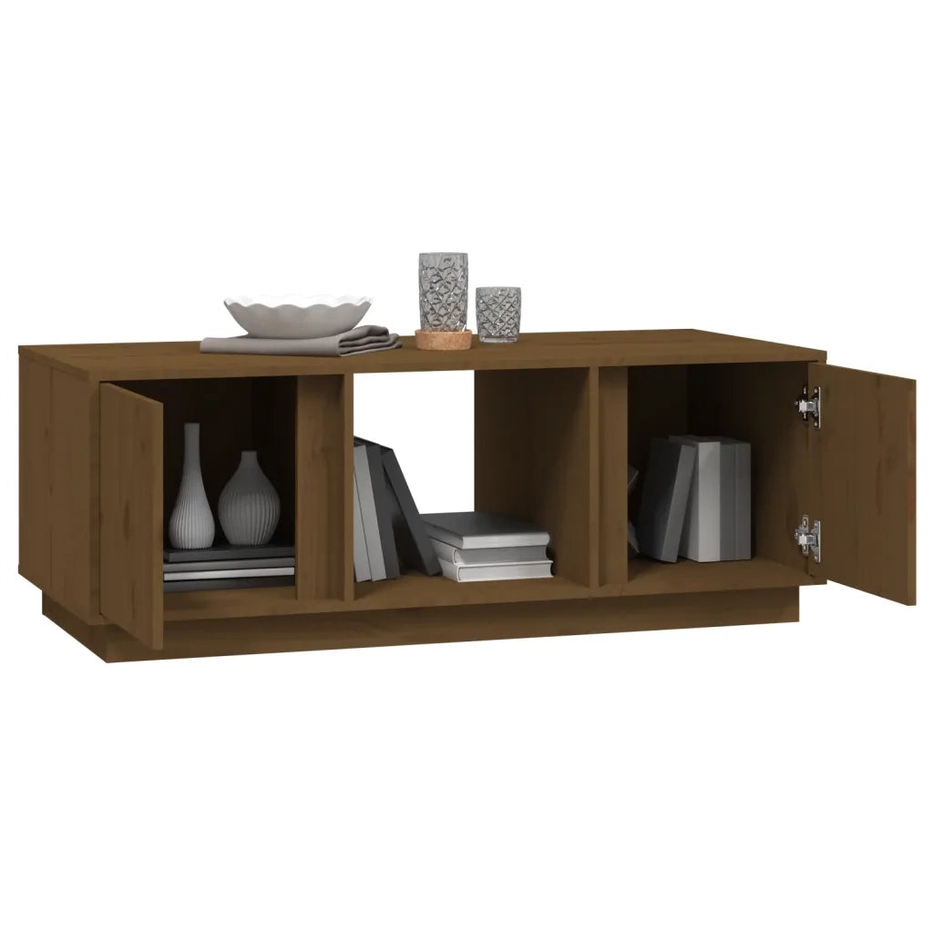 Tavolino da Salotto ambra 110x50x40 cm Legno Massello di Pino 814427