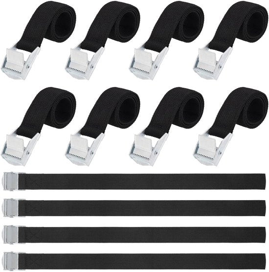 Cinture di fissaggio brevi, 10 pezzi, cinture di fissaggio velcro, cinture di fissaggio con chiusura a gomito, cinture di fissaggio per bicicletta, bicicletta, motocicletta, campeggio, nero, 60cm