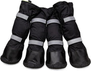 4 paia scarpe acqua resistenti per cani con suola riflettente e protezione antiscivolo - adatte per cani di piccola, media e grande taglia - nero
