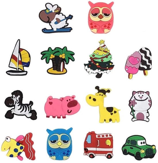 Magnetizzatore per frigorifero per bambini, 14 pezzi Set di magneti per whiteboard Animali cartoon Auto Magnetizzatore per frigorifero Educativo Casa Scuola Casa e ufficio (14 pezzi)