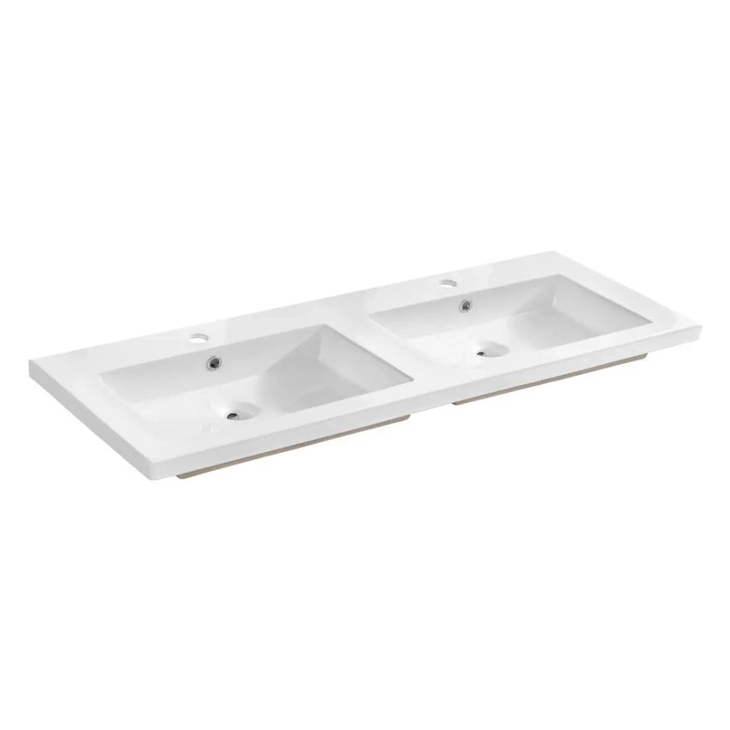 Lavabo da incasso ELIO 120 cm doppio lavabo in ceramica bianco lucido design