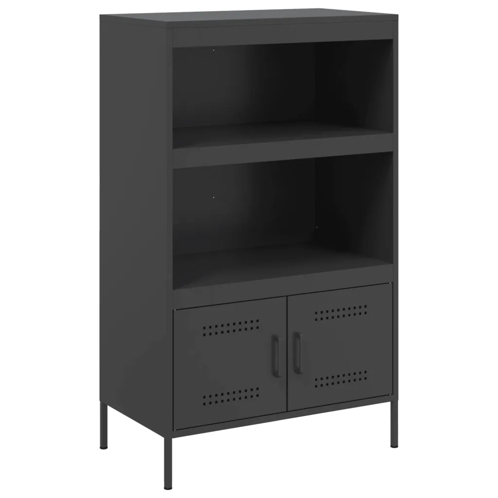 Credenza-Buffet-Armadio da cucina Nera 68x39x113 cm in Acciaio 862550