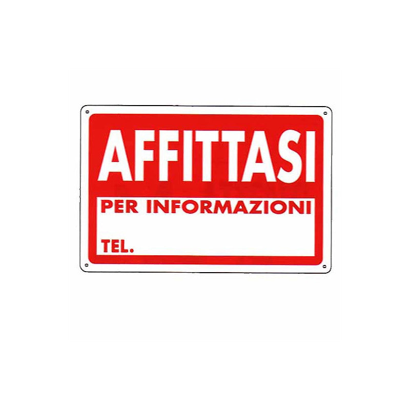 Cartello Affittasi 30X 20 Plastica