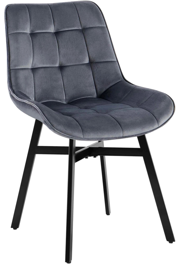Sedia da Pranzo Colby grigio scuro,Velluto