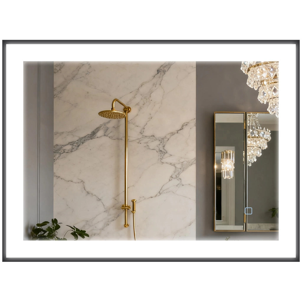 Specchio da Bagno con Luce LED ¨C Zephmum ¨C Bianco 80x60 cm Antivaho 3 Colori