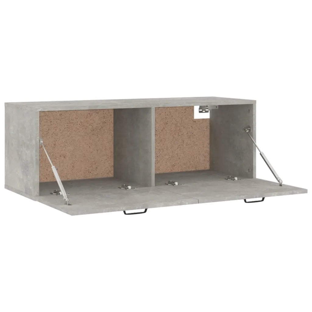 Armadietto a Muro | Mobile Pensile Grigio Cemento 100x36,5x35 cm Legno Multistrato