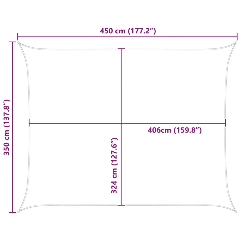Vela da ombra solare Grigio chiaro e bianco 4,5 x 3,5 m