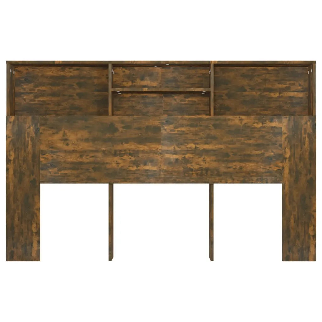 Testiera con Scomparti-Testata con Ripiani Rovere Fumo 160x19x103,5 cm