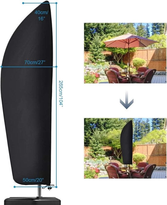 Parasole protettivi - Impermeabili, Resistenti alle intemperie e Resistenti al vento - 265 x 40/70/50 cm