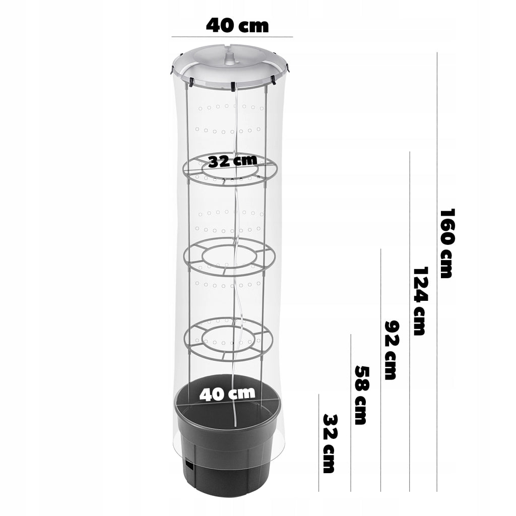 Fioriera per pomodori KADAX da 28 litri + set di copertura protettiva a ombrello