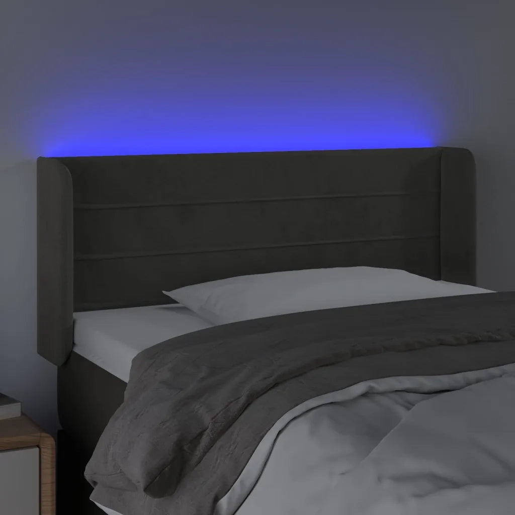 Testiera a LED Grigio Scuro 83x16x78/88 cm in Velluto 3123407