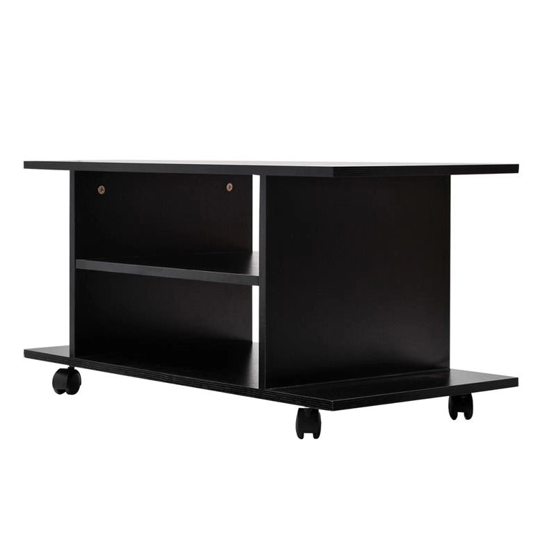 MOBILE PORTA TV IN LEGNO CON RUOTE 80 X 40 X 40 CM NERO