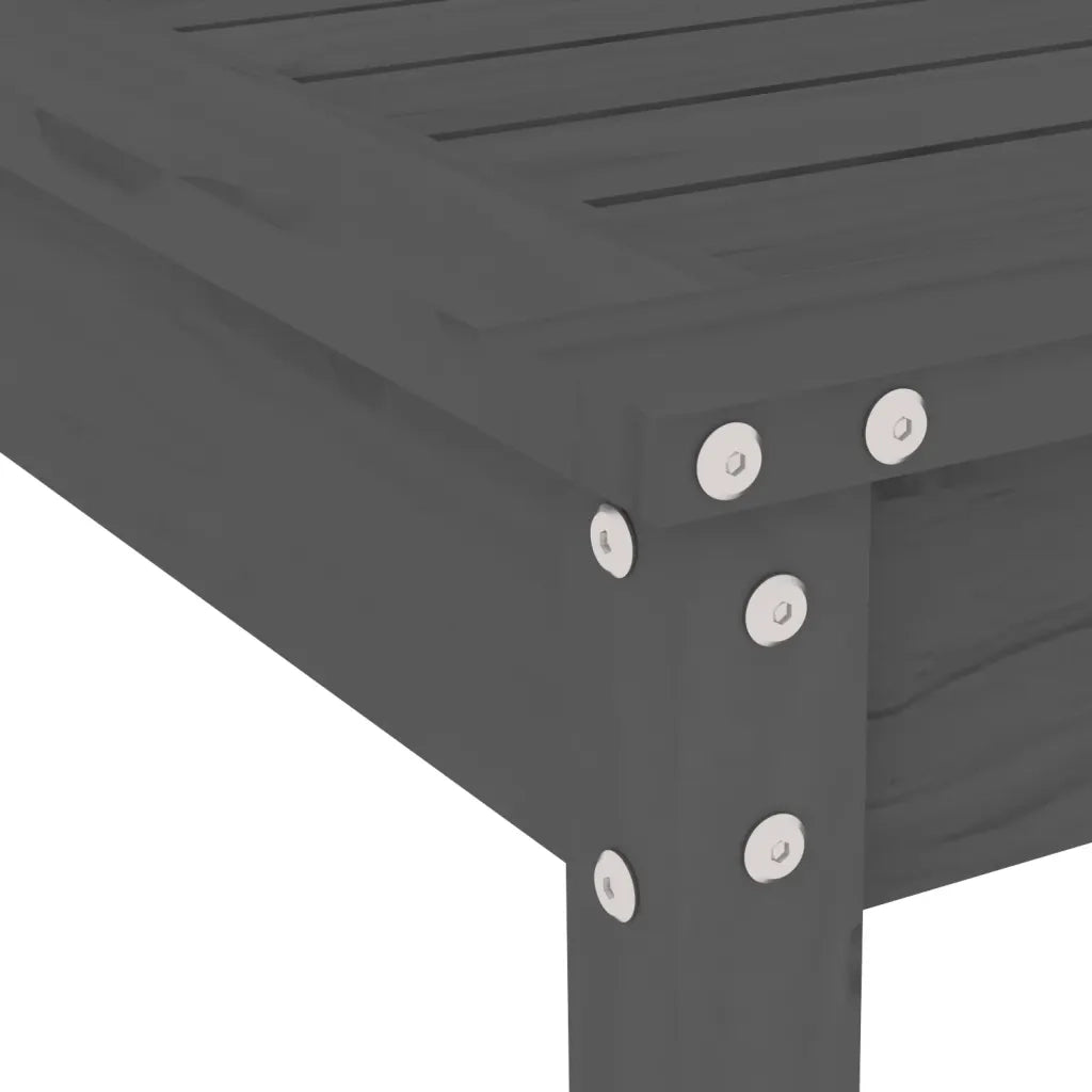 Set da Pranzo per Giardino 5pz Grigio in Legno Massello di Pino 3157711