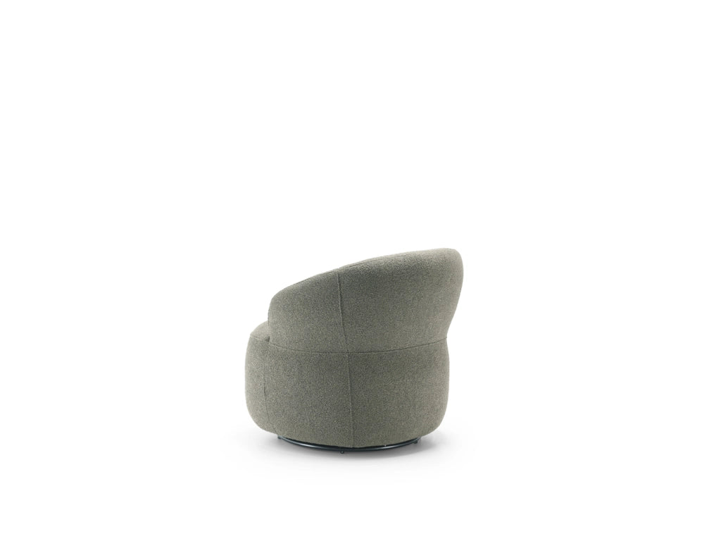 Poltrona Julep Girevole in tessuto bouclé color Verde Scuro e struttura in metallo nero - Stones