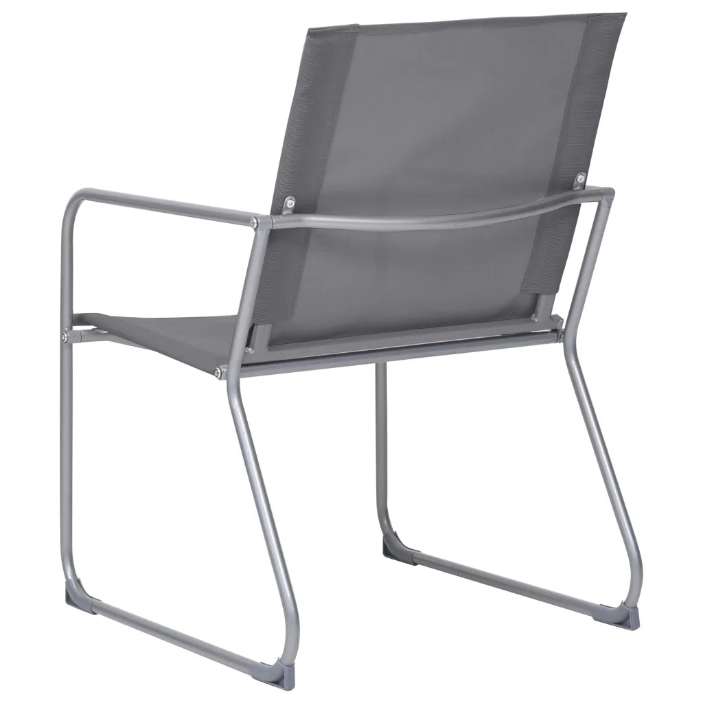 Set Divano da Giardino 4 pz-Sofa da Giardino-Divanetto da esterno in Tessuto e Acciaio Grigio