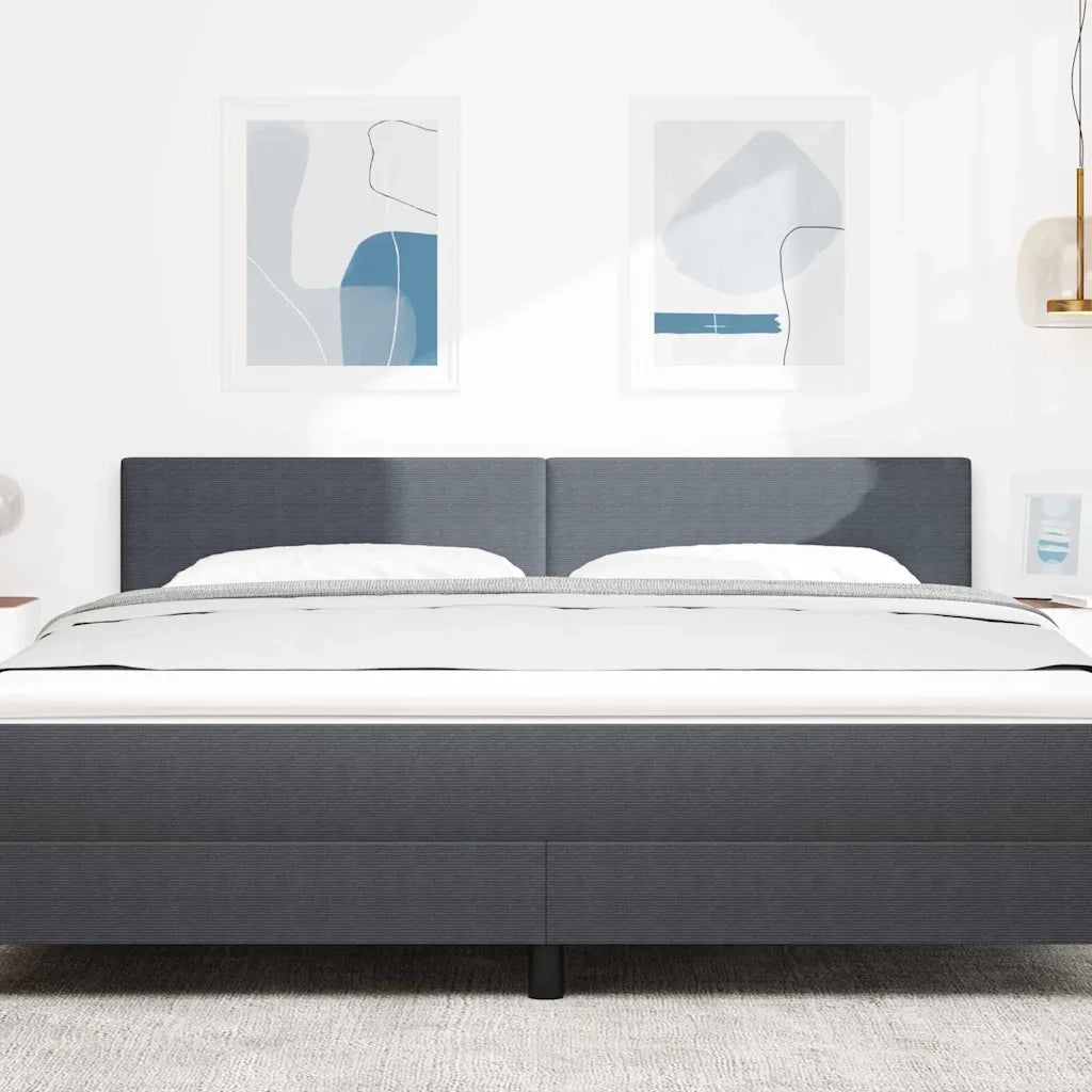 Testiera | Testata LED con Testiera | Testata Grigio scuro 180 cm Tessuto in Cords
